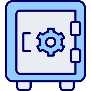Dolap, güvenli, Vector Line Illustration. İş ve Finans simgesi.