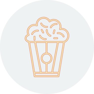 Patlamış mısır. Web simgesi basit illüstrasyon                                  