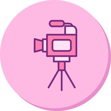 Film kamerası. Web simgesi basit illüstrasyon 