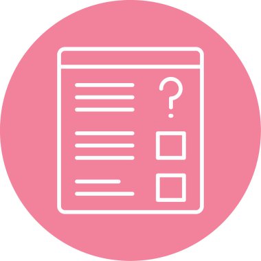 Quiz web simgesi vektör illüstrasyonu