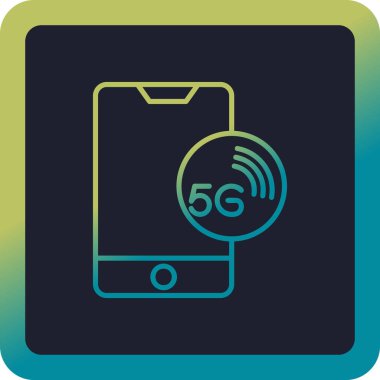 Smartphone 'da 5G Ağı. Renkli Vektör Simgesi