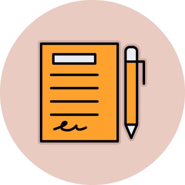 Kalem simgesi çizimi olan planlayıcı