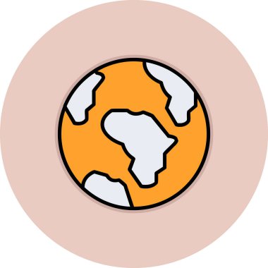 toprak küresi simgesi, vektör illüstrasyonu basit tasarım