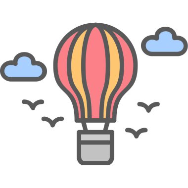 sıcak hava balonu simgesi, vektör illüstrasyonu 