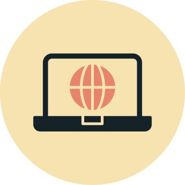 dizüstü bilgisayar simgesi, vektör illüstrasyonu basit tasarım