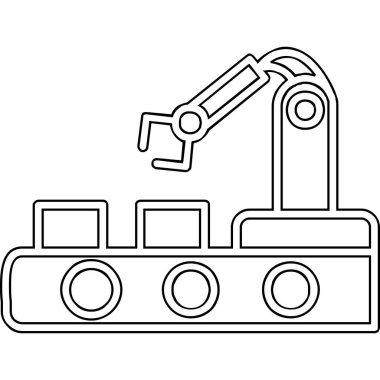 Otomasyon web simgesi, vektör illüstrasyonu