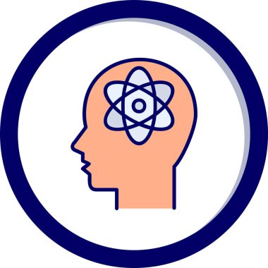 İnsan beyni simgesi, basit vektör çizimi 