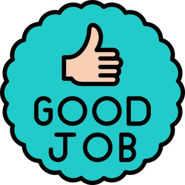 Başparmağı havada iyi iş işareti, vektör illüstrasyonu                