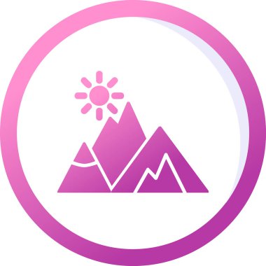 Dağlar. Web simgesi basit illüstrasyon  