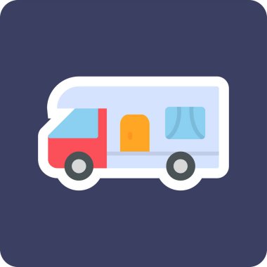 karavan web simgesi basit illüstrasyon