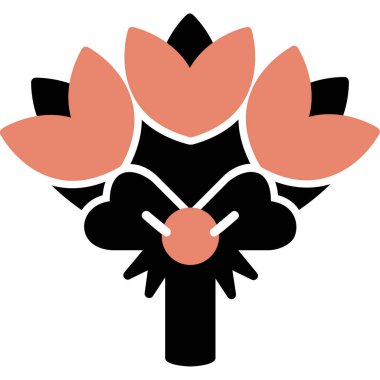 Çiçek buketi. Web simgesi basit illüstrasyon