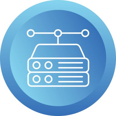 bilgisayar sunucu simgesi, vektör illüstrasyonu basit tasarım