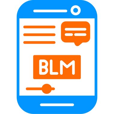 Akıllı telefon simgesinde BLM 'nin vektör modern illüstrasyonuName