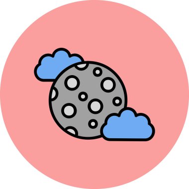 Dolunay simgesi, vektör illüstrasyonu