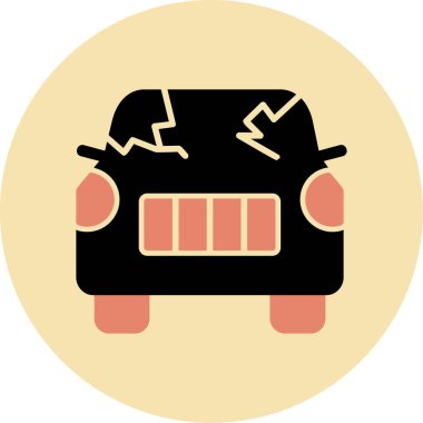 Kırık araba simgesi vektör illüstrasyonu