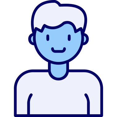 İnsan avatar web simgesi basit illüstrasyon 