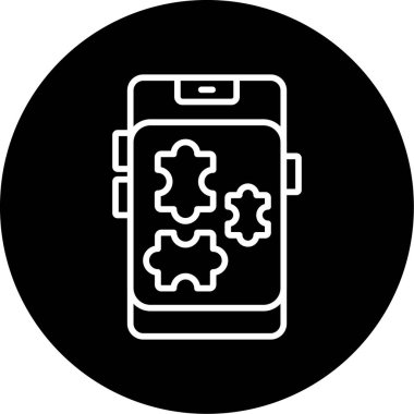 vektör illüstrasyonu, bulmaca ögesi simgesi 