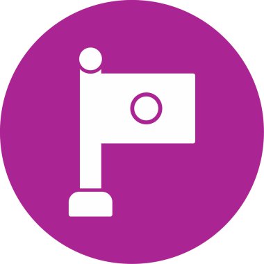 Japonya bayrak ikonu vektör illüstrasyonu