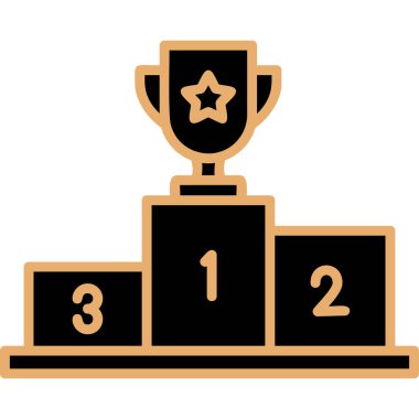 Kazanan kupa ikonu. özet çizimi 