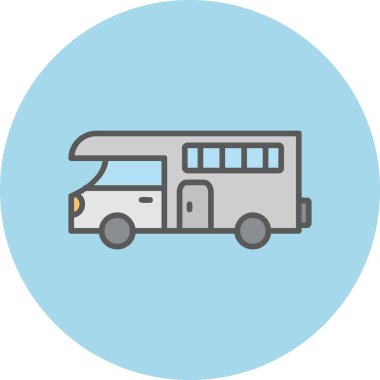 karavan web simgesi basit illüstrasyon