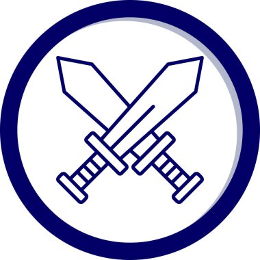 Çapraz kılıç simgesi vektör illüstrasyon 