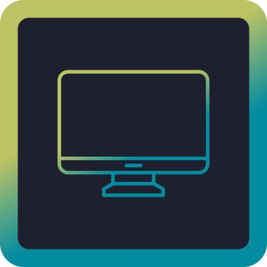 Bilgisayar monitörü. Web simgesi basit illüstrasyon 
