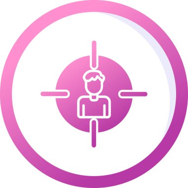 İnsan hedef simgesi, vektör illüstrasyonu basit tasarım