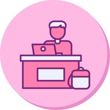 ofis çalışanı simgesi vektör illüstrasyon