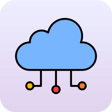 bulut hesaplama ağ simgesi, vektör illüstrasyonu 