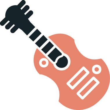 Gitar web simgesi, vektör çizim 