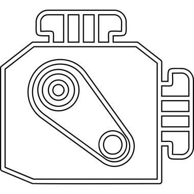 Araba Motoru Web simgesi, vektör illüstrasyonu