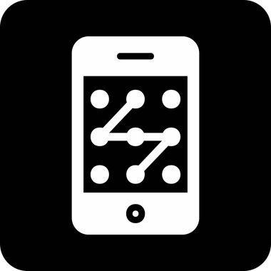 Mobil Desen Kilit simgesi, vektör illüstrasyonu