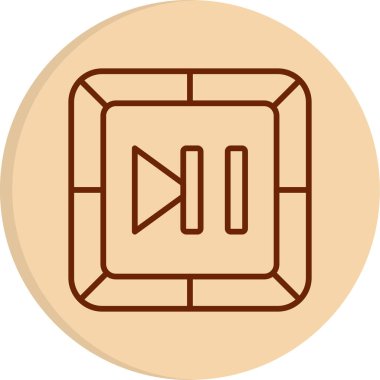 Duraklat düğmesini çal, simge. Web için vektör illüstrasyonu