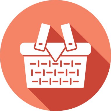 piknik sepeti simge vektör çizim