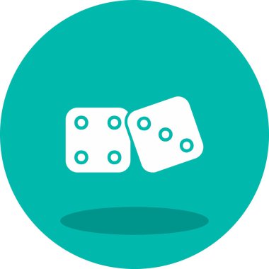 oyun zarları simgesi, vektör illüstrasyonu 