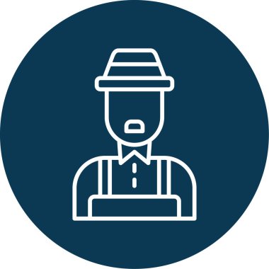 Erkek çiftçi simgesi, vektör illüstrasyonu basit tasarım