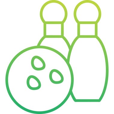 Bowling lobutları ve top ikonu, vektör illüstrasyonu