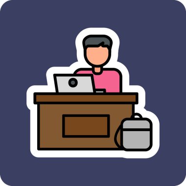 ofis çalışanı simgesi vektör illüstrasyon