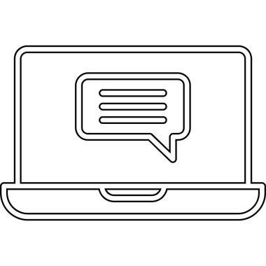 Çevrimiçi İletişim simgesi vektör illüstrasyonu