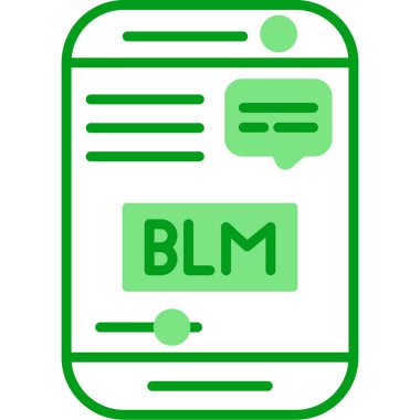 Akıllı telefon simgesinde BLM 'nin vektör modern illüstrasyonuName