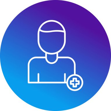 Tıbbi haç simgesi olan adam, vektör illüstrasyonu 