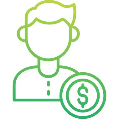 Yatırımcı. Web simgesi basit illüstrasyon