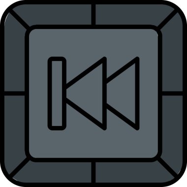 Geriye doğru ağ simgesi, vektör illüstrasyonu