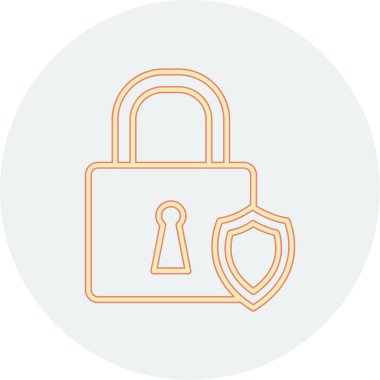 Asma kilit. Web simgesi basit illüstrasyon