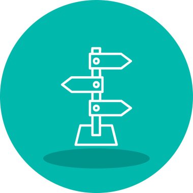 yön işareti simgesi, vektör illüstrasyonu 