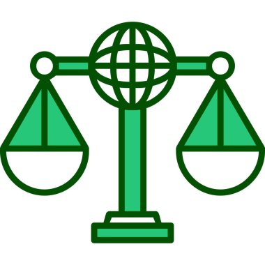 Uluslararası Hukuk simgesinin vektör illüstrasyonu