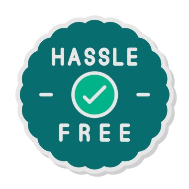 Hassle Free etiket simgesi, vektör illüstrasyonu 