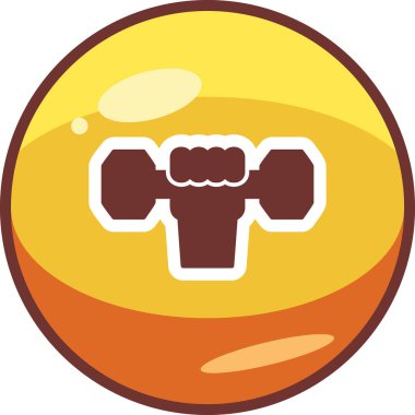 Dumbbell simgesi ile El 'in vektör illüstrasyonu 