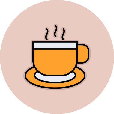 Kahve. Web simgesi basit illüstrasyon 