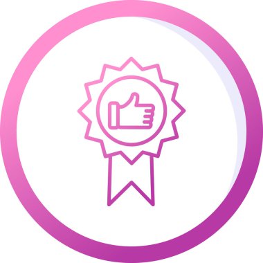 Başparmak Yukarı simgesi ve vektör illüstrasyonuyla En İyi Uygulama Rozeti  